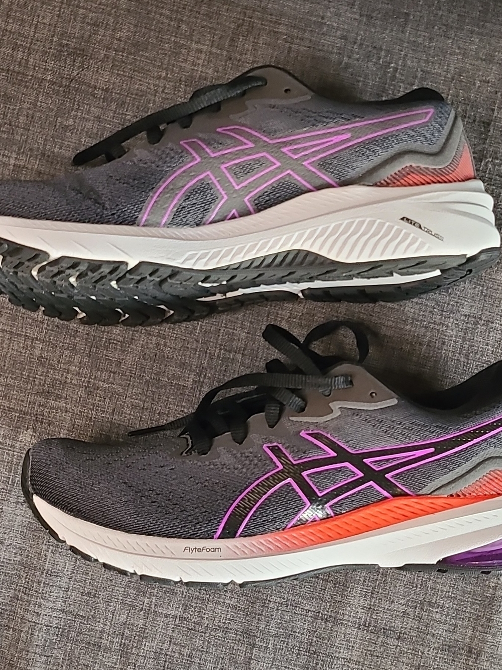 ASICS Women's Gray Running Shoes with Purple Accents - Picture 5 of 14